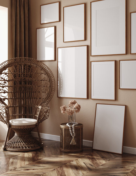 海报框架模型在现代游牧家庭内部背景cc图片下载