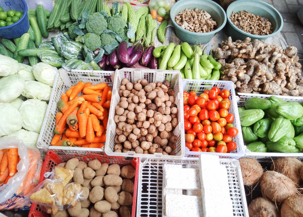 传统菜市场的蔬菜图片下载