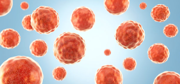 人类细胞或胚胎干细胞显微镜背景的3D渲染图片下载