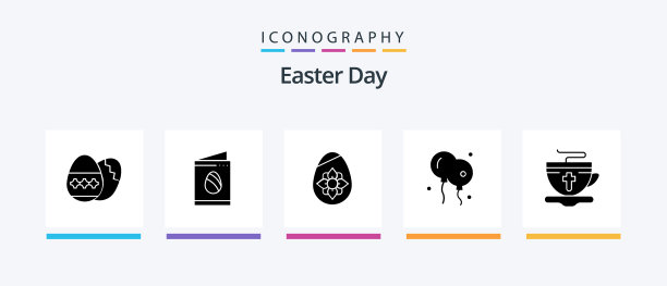 复活节象形文字5图标包包括复活节茶图片下载