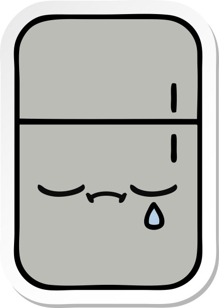 一个可爱的卡通冰箱冰柜贴纸图片下载