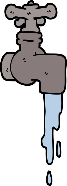手绘涂鸦风格的卡通滴水龙头图片下载