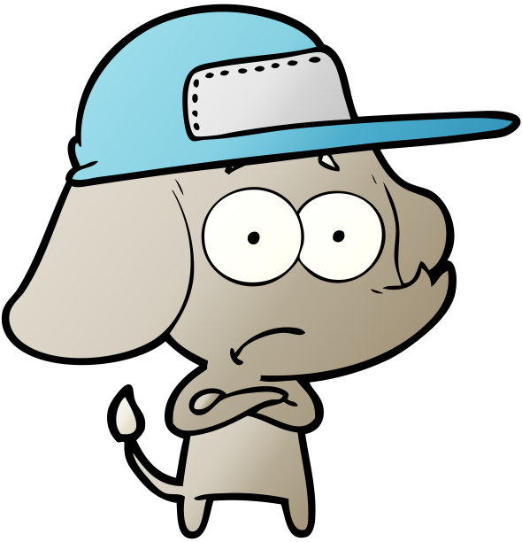 卡通不确定大象戴卡车司机帽图片下载