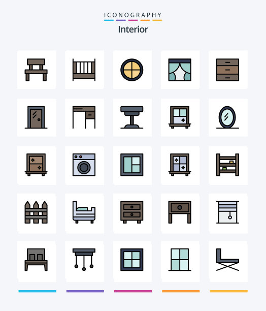 创意内饰25线填充图标包这样图片下载