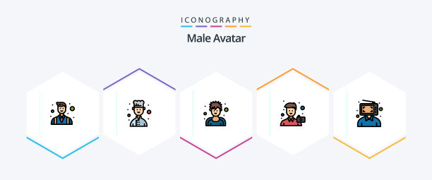 男性头像25填充线图标包包括图片下载