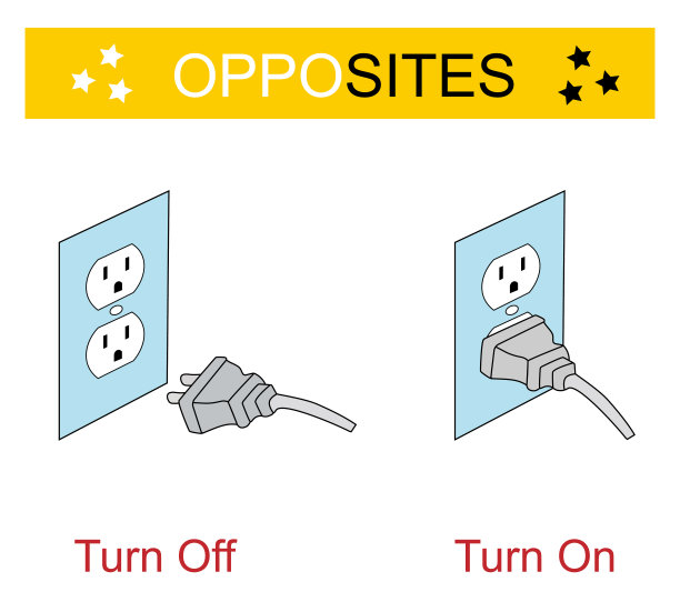 孩子们的教育材料。对立的词图片下载