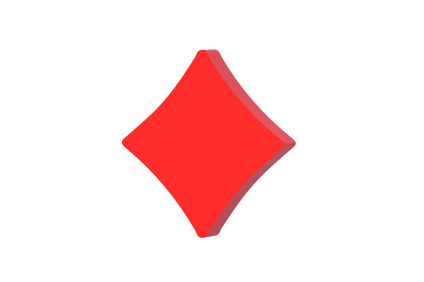 菱形象征打牌孤立在白色背景。三维渲染图片下载