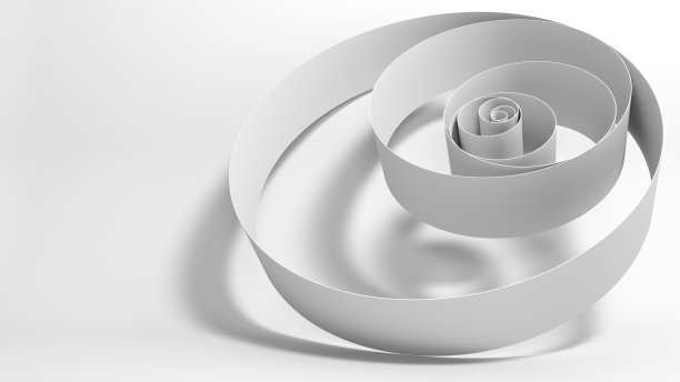 薄环的抽象几何装置，三维图片下载