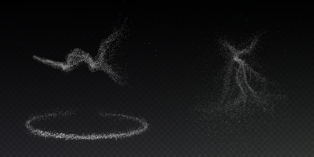 厨房，面包店，广告，视频的设计元素。糖粉爆炸或飞溅，面粉下落，盐粉轻轻下落。俯视图3d效果图片下载