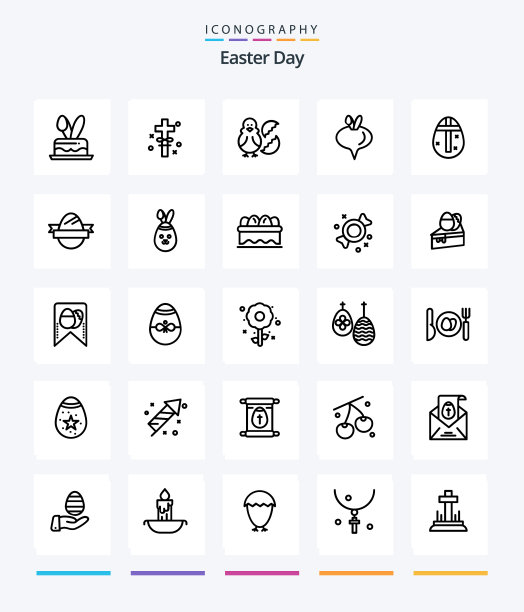 创意复活节25轮廓图标包如鸡蛋图片下载