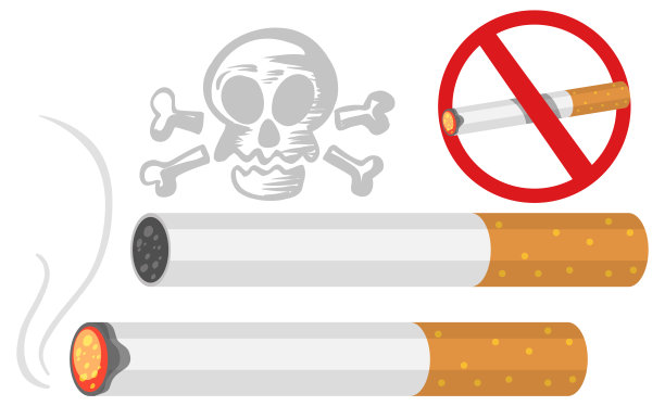 一套用于戒烟的标志和图标图片下载