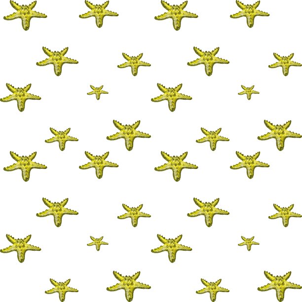 海星黄色简单图案水彩画素描图片下载