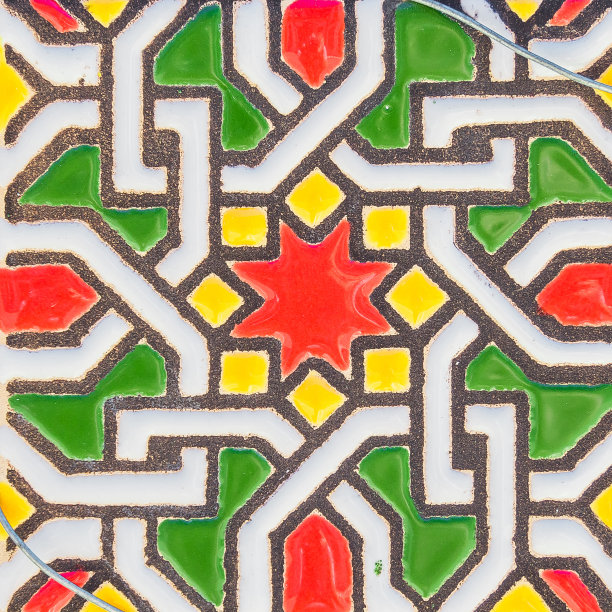 波尔图美丽多彩的复古葡萄牙瓷砖特写图片下载