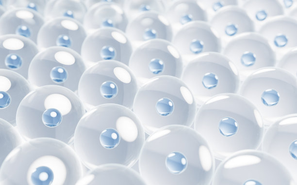 透明细胞与生物技术和美容概念，3d渲染。图片下载