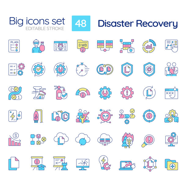 灾难恢复RGB颜色图标设置图片下载