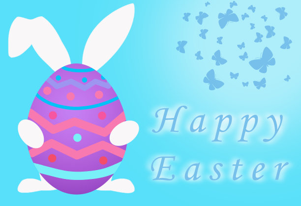 复活节彩蛋和兔子。图片下载