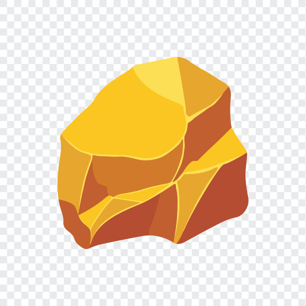 黄金巨石。天然形状的金石。矢量图图片下载