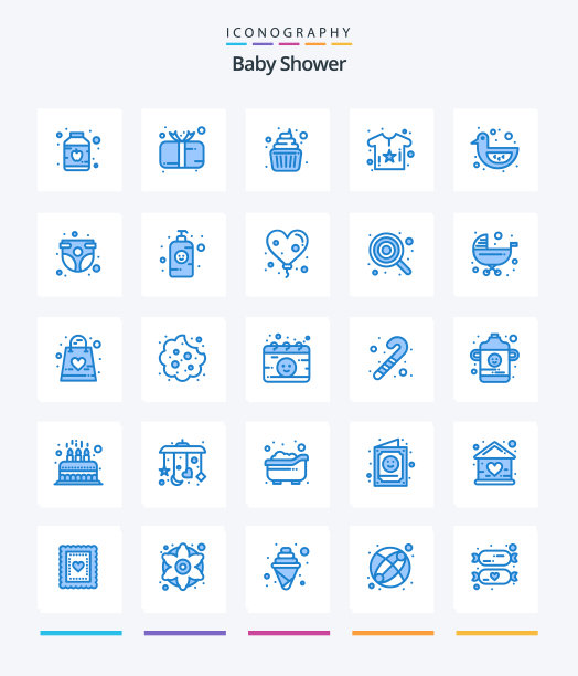 创意婴儿淋浴25蓝色图标包如图片下载
