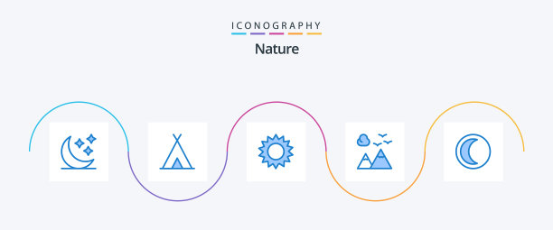 自然蓝5图标包包括自然旅行图片下载