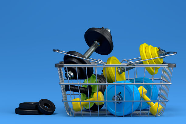 健身运动器材，健身房购物篮蓝色图片下载