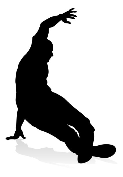 街舞舞者剪影图片下载