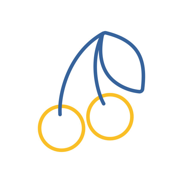 樱桃孤立设计矢量图标。水果标志图片下载