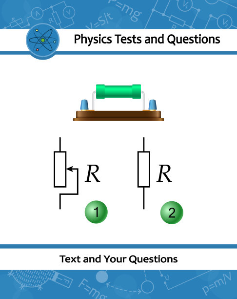 电阻。电容电阻器图标与简单的电气方案。用具有设计电阻的器件对电流通过的物理测试。有助于物理教学。图片下载