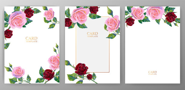 复古矢量卡或婚礼邀请与丙烯酸或油花在白色背景。图片下载