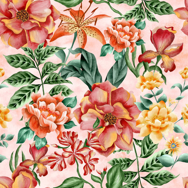 水彩花图案图片下载