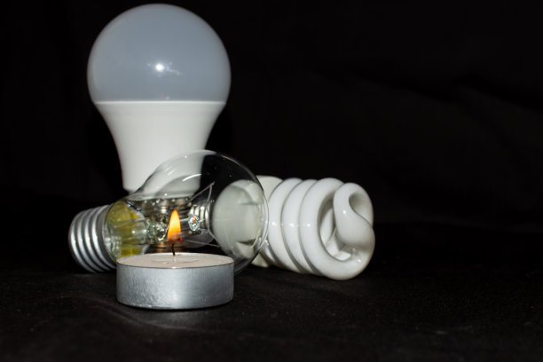 从蜡烛到LED灯泡的照明演变图片下载