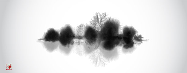 水墨画在极简和干净的风格图片下载