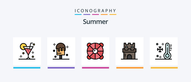 夏季线填充5图标包包括肉图片下载