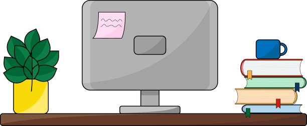 网页设计说明的计算机与书在桌子上图片下载