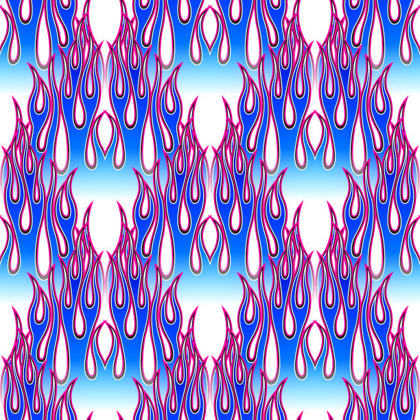 火焰无缝模式矢量插图。矢量火无缝背景火焰壁纸，包装，包装，织物和纺织品设计。图片下载