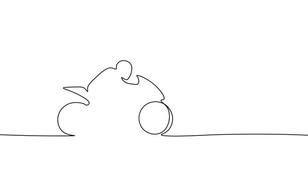 一线连续的摩托车骑手摩托车图片下载