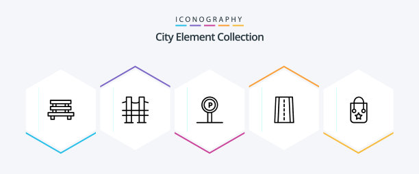城市元素集合25行图标包图片下载