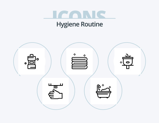 卫生常规线图标包5个图标设计图片下载