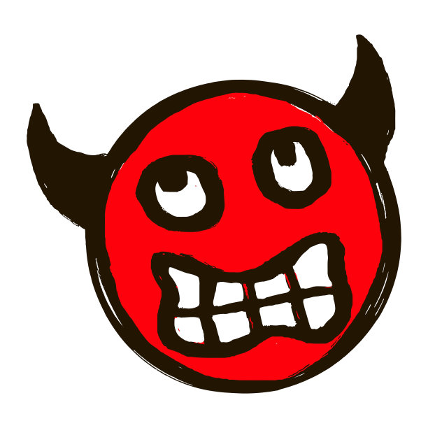 用彩色画笔画的愤怒表情图片下载