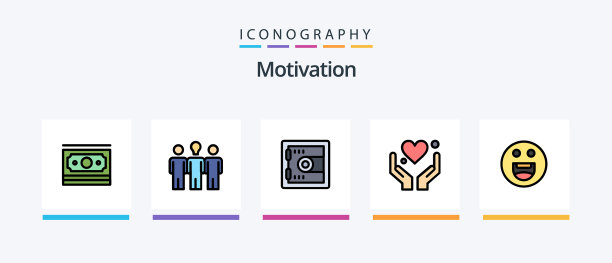 动机线填充了包括美国在内的5个图标包图片下载