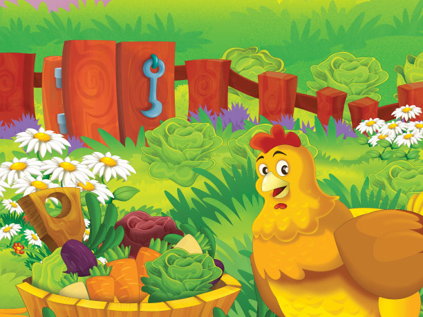 卡通场景与生活在牧场与不同的农场动物插图的孩子图片下载