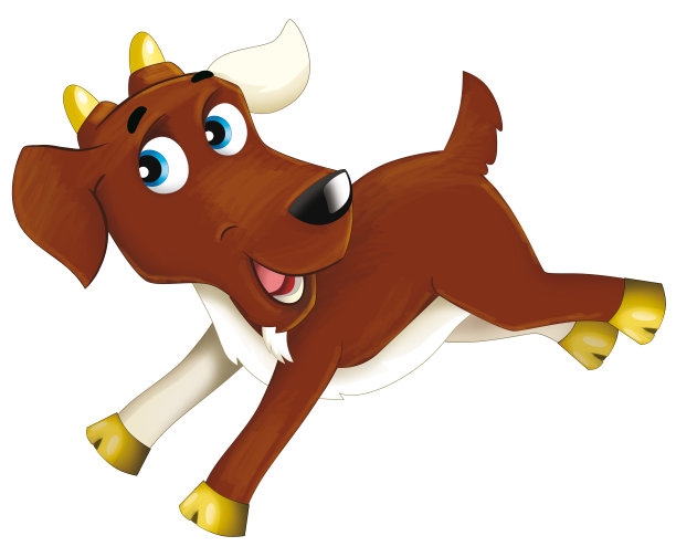 卡通场景，快乐的山羊玩插图给孩子图片下载