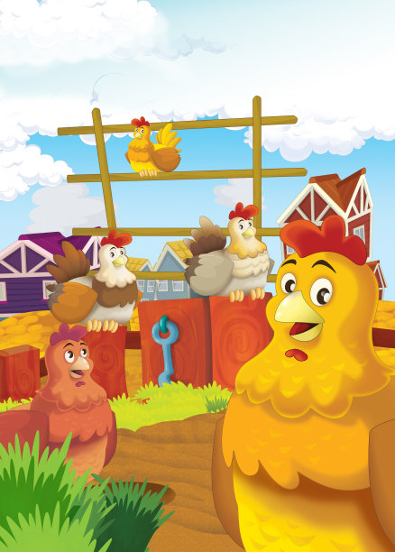 卡通场景与生活在牧场与不同的农场动物插图的孩子图片下载