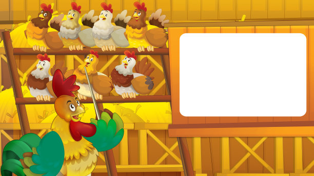 卡通场景与生活在牧场与不同的农场动物插图的孩子图片下载