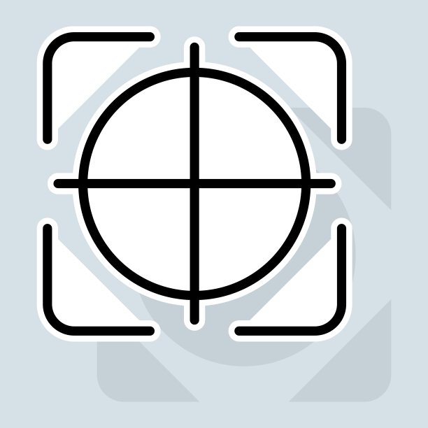 目标设置图标。武器，射击，目标，受害者，光学，变焦，准直器，战争，定向广告。广告的概念。矢量贴纸线图标在白色背景图片下载