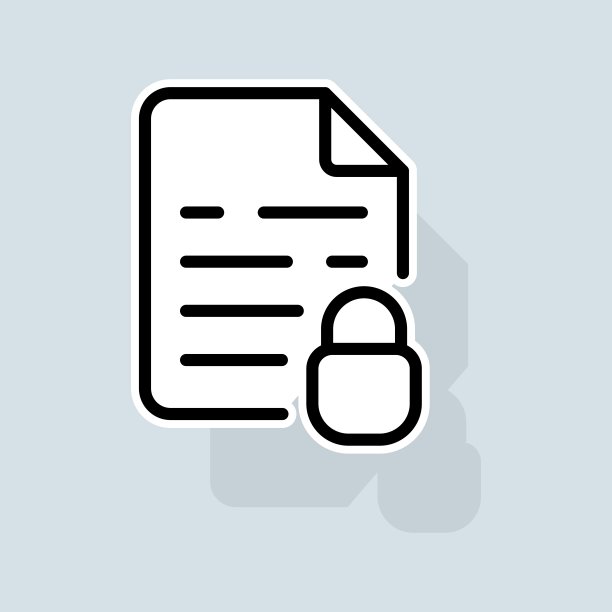 文件锁线图标。密码，保护，黑客，wifi密码，互联网，网络保护。安全的概念。矢量贴纸线图标在白色背景图片下载