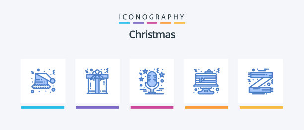 圣诞蓝色5图标包包括配件图片下载