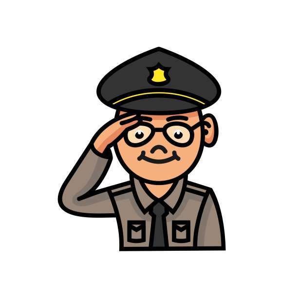矢量插图警察吉祥物卡通风格。图片下载