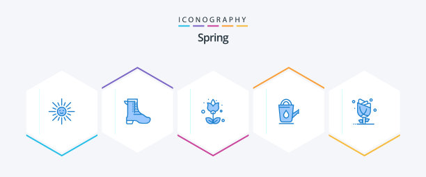 春季25蓝色图标包包括花水图片下载
