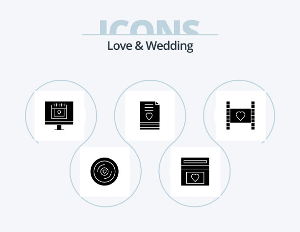 爱情和婚礼象形文字图标包5图标设计图片下载