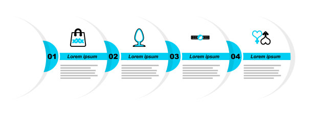 设置行男性和女性心脏硅胶球塞图片下载